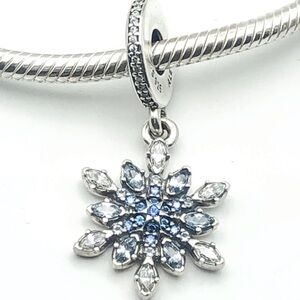 Pandora Blue & Silver Dangle Snowflake Charm